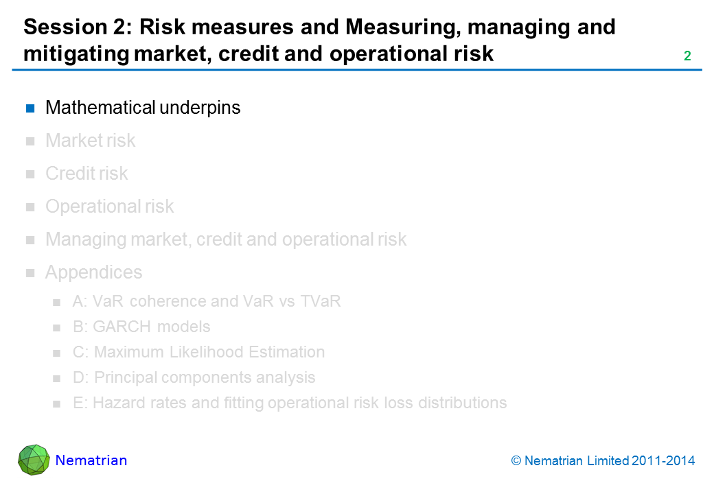 Bullet points include: Mathematical underpins