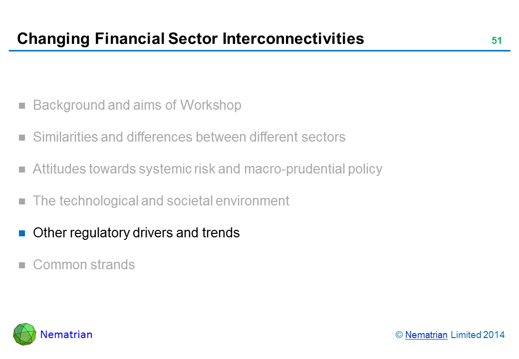 Bullet points include: Other regulatory drivers and trends