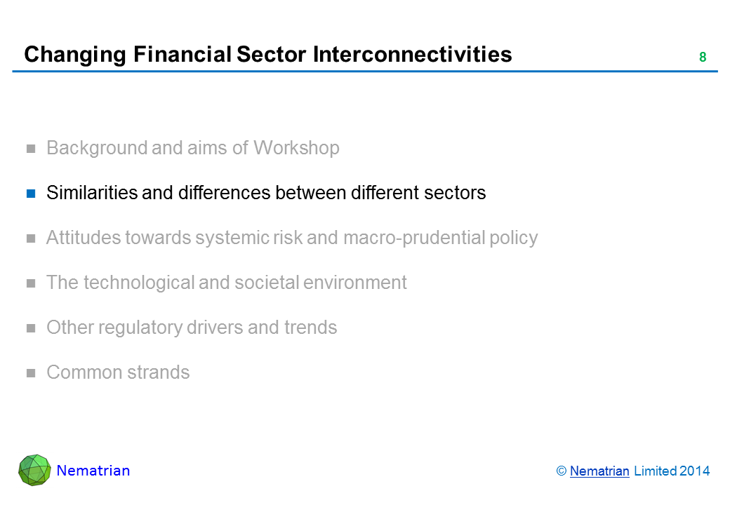 Bullet points include: Similarities and differences between different sectors
