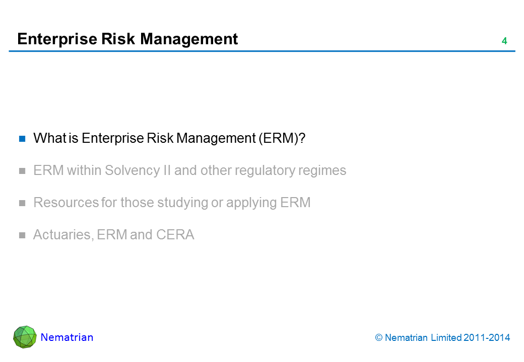 Bullet points include: What is Enterprise Risk Management (ERM)?
