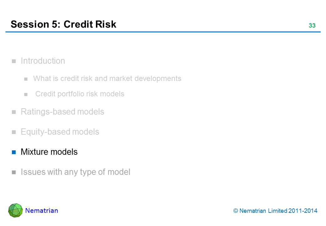 Bullet points include: Mixture models