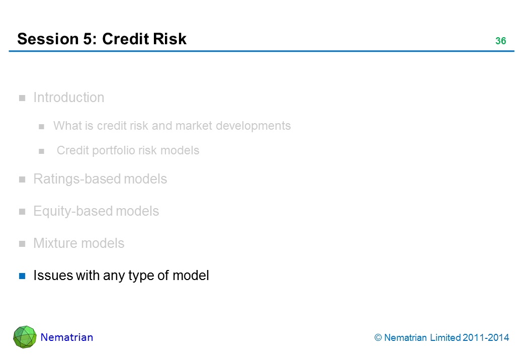 Bullet points include: Issues with any type of model