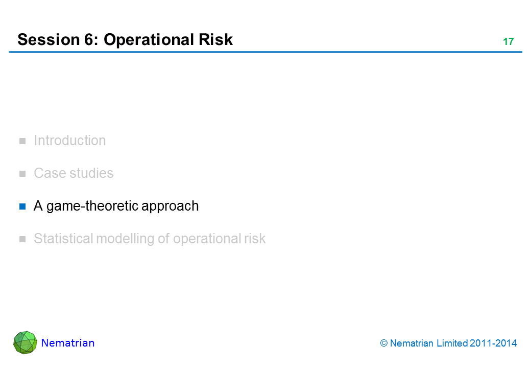 Bullet points include: A game-theoretic approach