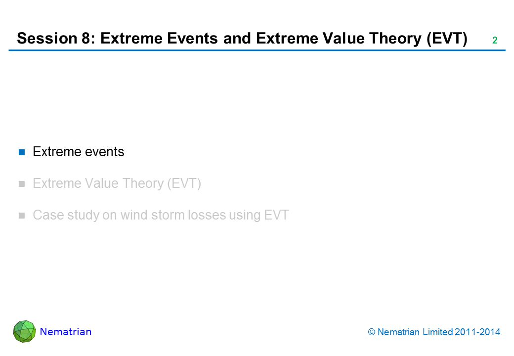 Bullet points include: Extreme events