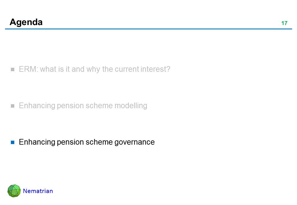 Bullet points include: Enhancing pension scheme governance
