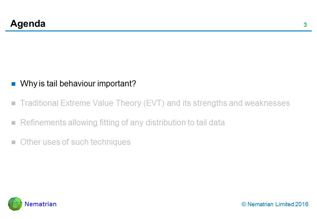 Bullet points include: Why is tail behaviour important?